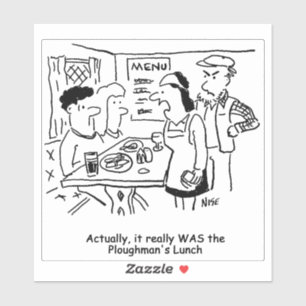 Country Pub Ploughman's Lunch Cartoon.