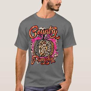country pumpkin leopard sparkle pumpkin fall vibes T-Shirt