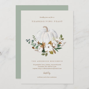 Country Pumpkin Thanksgiving Dinner Invitation