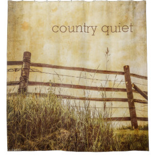 Country Quiet fence and sky scene Shower Curtain