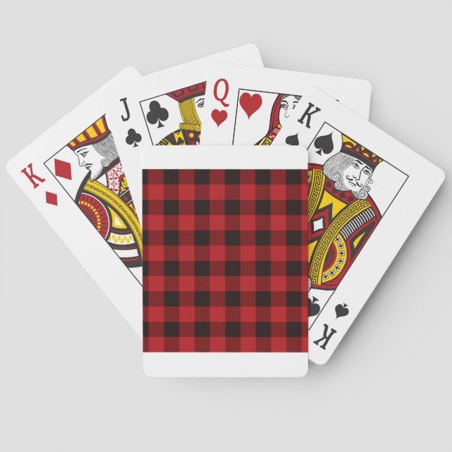 Country red and black plaid playing cards (Back)