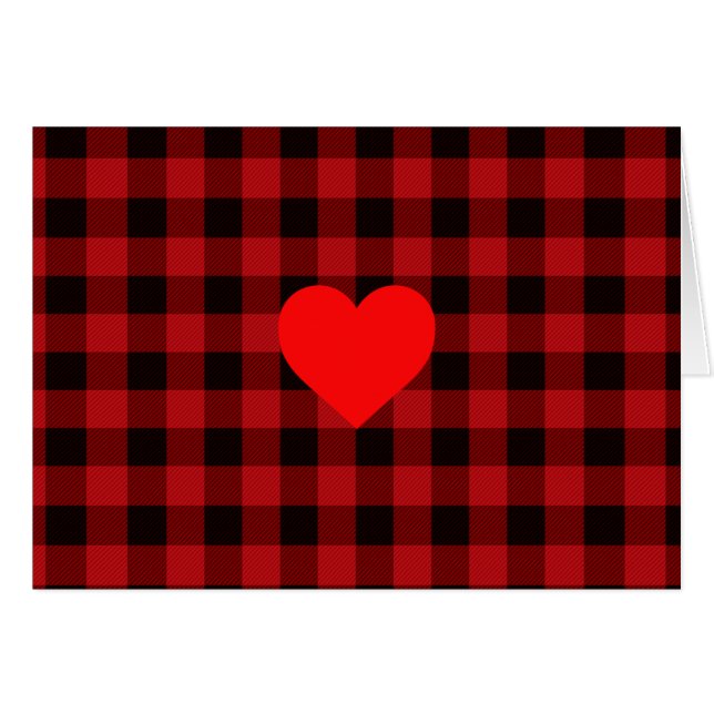 Country red and black plaid with heart detail (Front Horizontal)