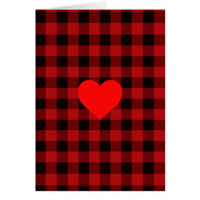 Country red and black plaid with heart detail (Front)