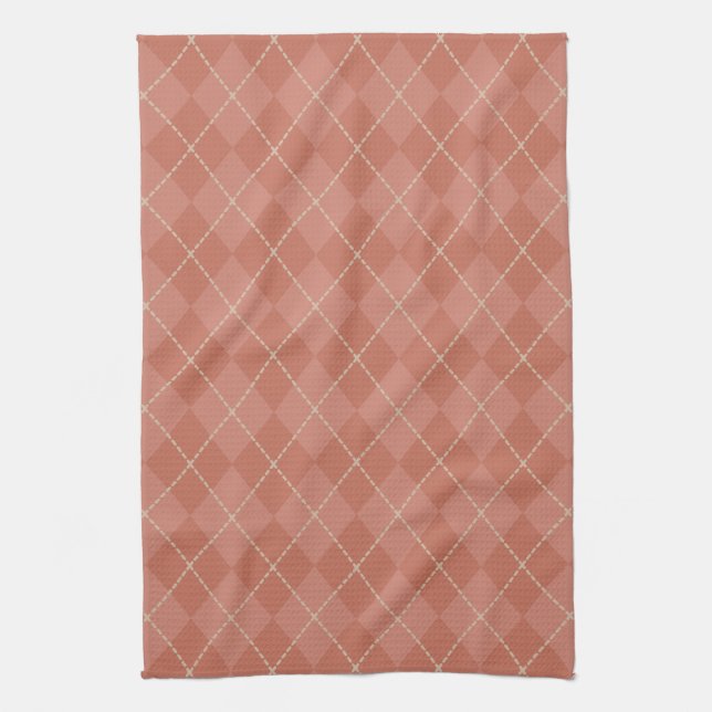 Country Red Argyle Kitchen Towel (Vertical)