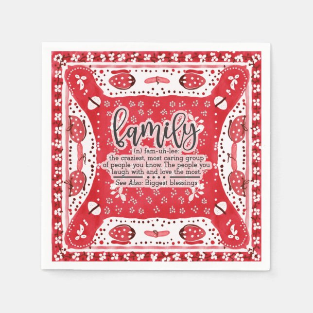 Country Red Bandanna Summer Family Reunion  Napkin (Front)