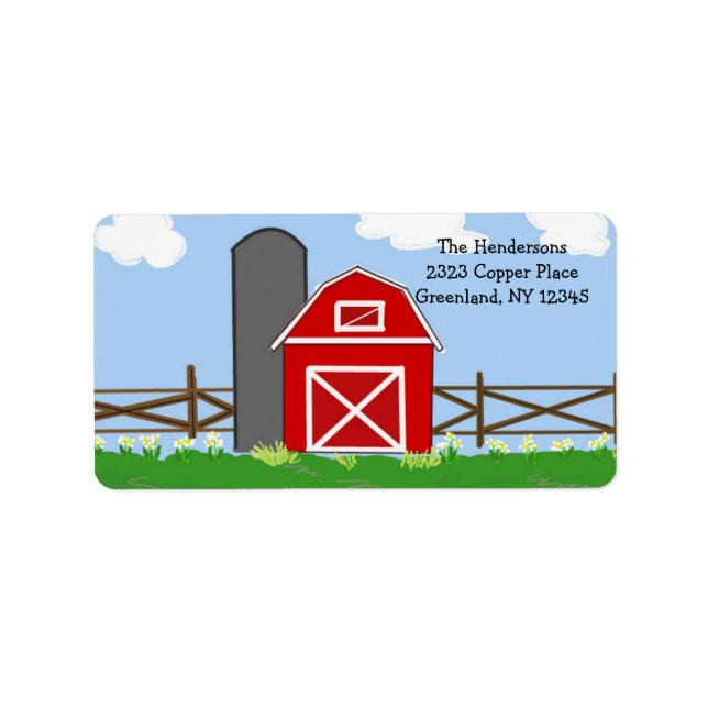 Country Red Barn Label (Front)