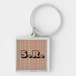 Country Red Gingham Checks Key Ring