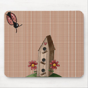 Country Red Gingham Checks Mouse Pad