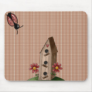 Country Red Gingham Checks Mouse Pad