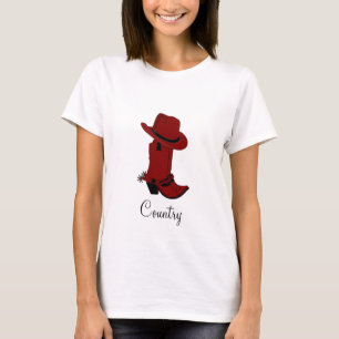 Country Red Hat & Boots T-Shirt