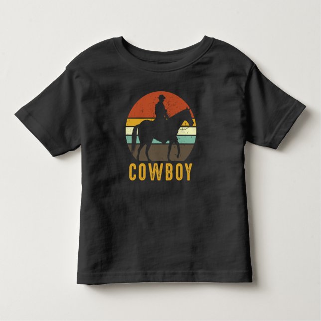Country Retro Cowboy Western Horse Rider Toddler T-Shirt (Front)
