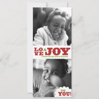 Country Retro Love & Joy Double Photo Card