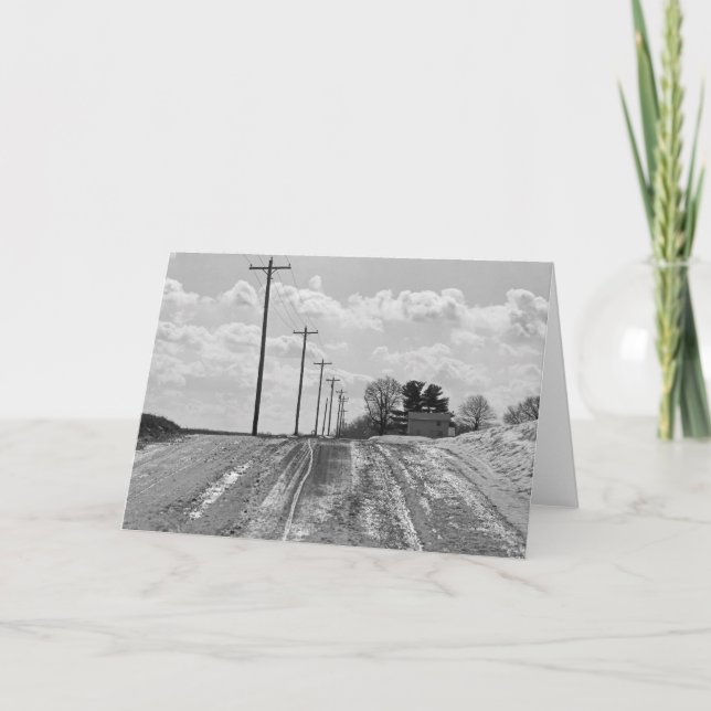 Country Road 7 x 5 Folded Greeting Card - blank (Front)
