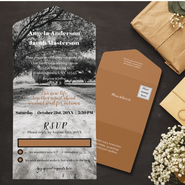 Country Road Autumn Wedding  All In One Invitation (Creator Uploaded)