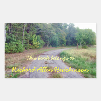 Country Road Bookplate Rectangular Sticker