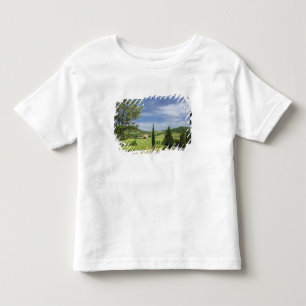 Country road curving between cypress trees in toddler T-Shirt