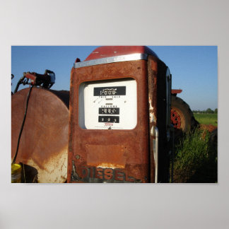 Country Road Gas Station Poster