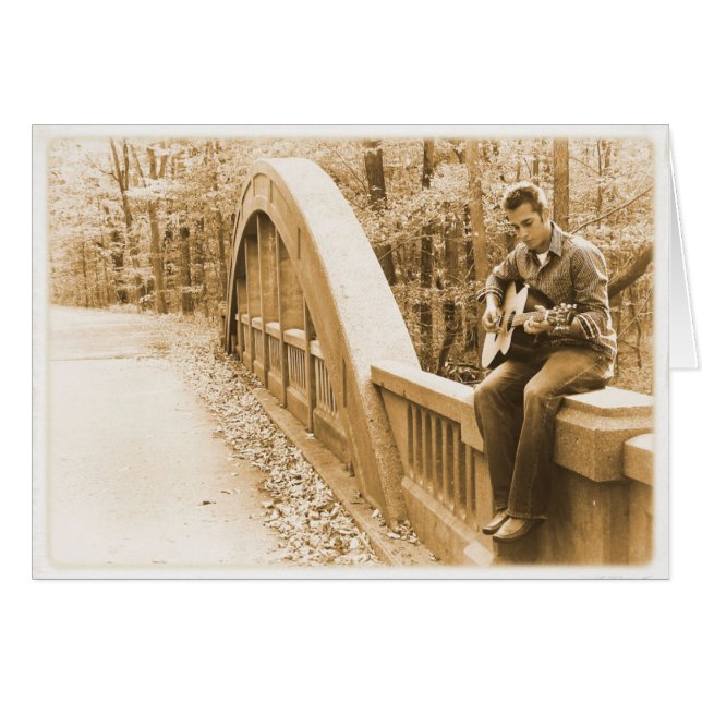 Country Road Guitar Picker - Blank Greeting Card (Front Horizontal)