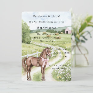 Country Road Horse Birthday Invitation