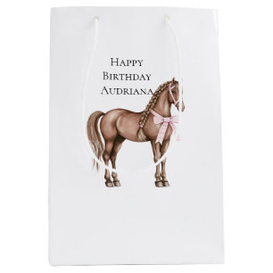 Country Road Horse Birthday Medium Gift Bag