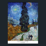 Country road in Provence by night by van Gogh Poster<br><div class="desc">This painting titled, Country road in Provence by night is made by the famous artist, Vincent van Gogh. About Vincent van Gogh Vincent van Gogh saw color as the chief symbol of expression. There is a reason his art connects with the viewers, because van Gogh was determined to give happiness...</div>