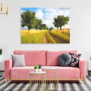 Country Road Landscape Painting Canvas Print