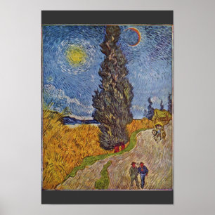 Country Road With Cypresses By Vincent Van Gogh Poster