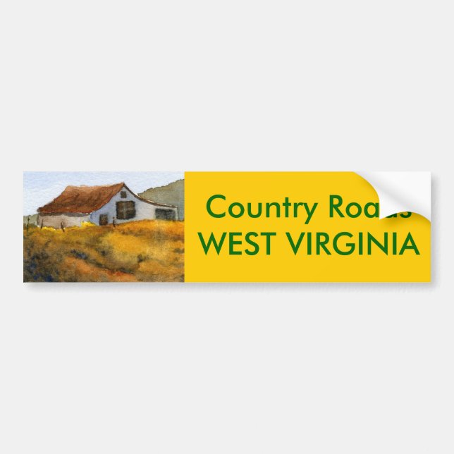 Country Roads Bumper Sticker (Front)