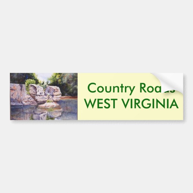Country Roads Bumper Sticker (Front)