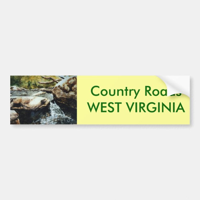 Country Roads Bumper Sticker (Front)