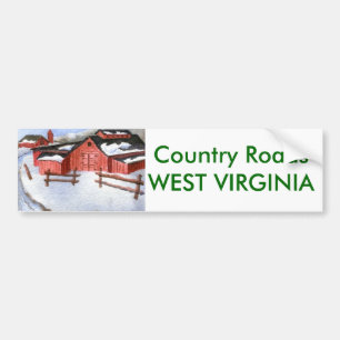Country Roads Bumper Sticker