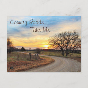 Country Roads Take Me... Postcard