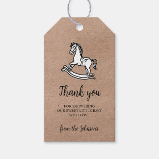 Country Rocking Horse Baby Shower Thank You Gift Tags