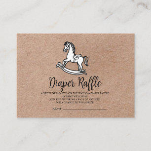 Country Rocking Horse Diaper Raffle Enclosure Card