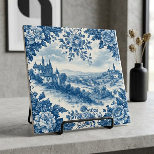 Country Rolling Hills French Scenery Blue Clouds  Tile