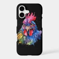 Country Rooster Chicken Watercolor Style