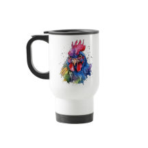 Country Rooster Chicken Watercolor Style