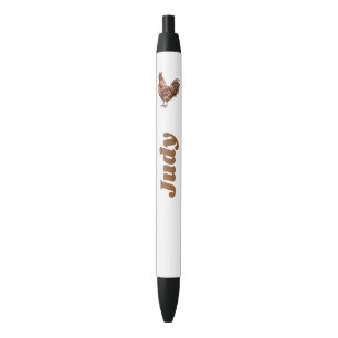 Country Rooster Custom Name Black Ink Pen