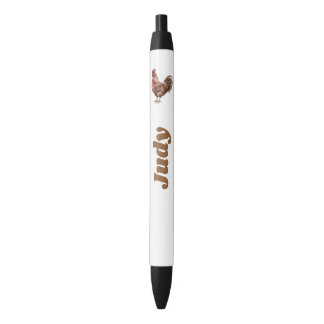 Country Rooster Custom Name Black Ink Pen