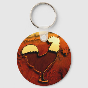 Country Rooster Key Ring