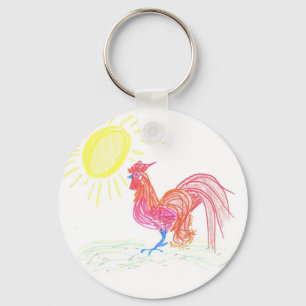 Country Rooster Key Ring