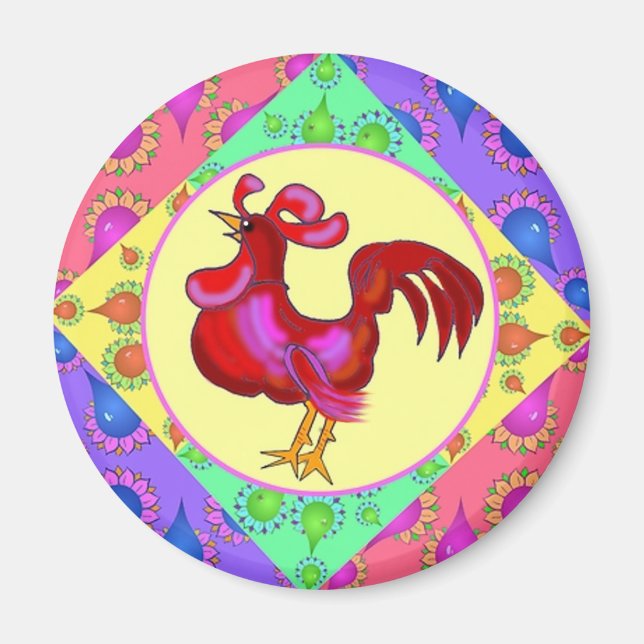 Country Rooster Magnet (Front)