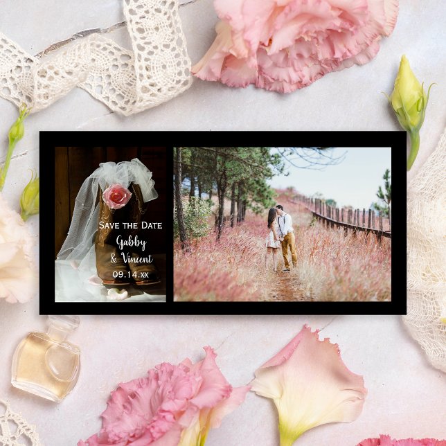 Country Rose Cowboy Boots Wedding Save the Date (Creator Uploaded)