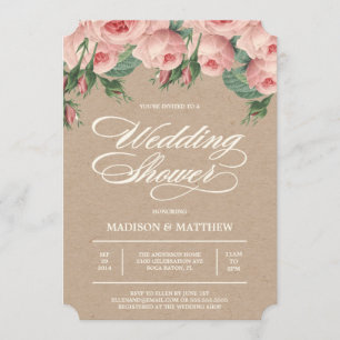 Country Roses   Bridal Shower Invitation