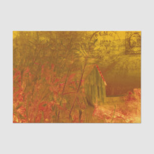 Country Rustic Barn Fall Orange Yellow Vintage Tissue Paper
