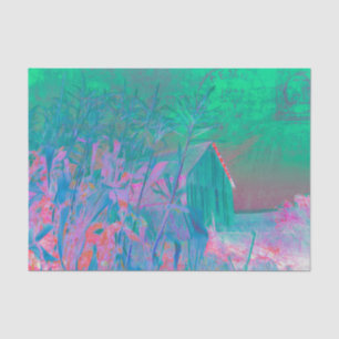 Country Rustic Barn Green Purple Vintage Tissue Paper