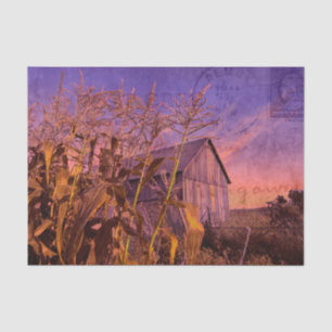 Country Rustic Barn Purple Vintage Dusk Tissue Paper