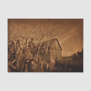 Country Rustic Barn Vintage Brown Farm Texture Tissue Paper