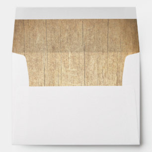 Country Rustic Barn Wood Wedding Envelope