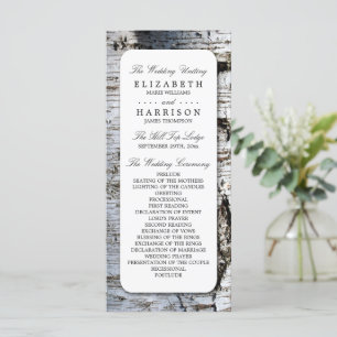 Country Rustic Birch Tree Wedding Program Template